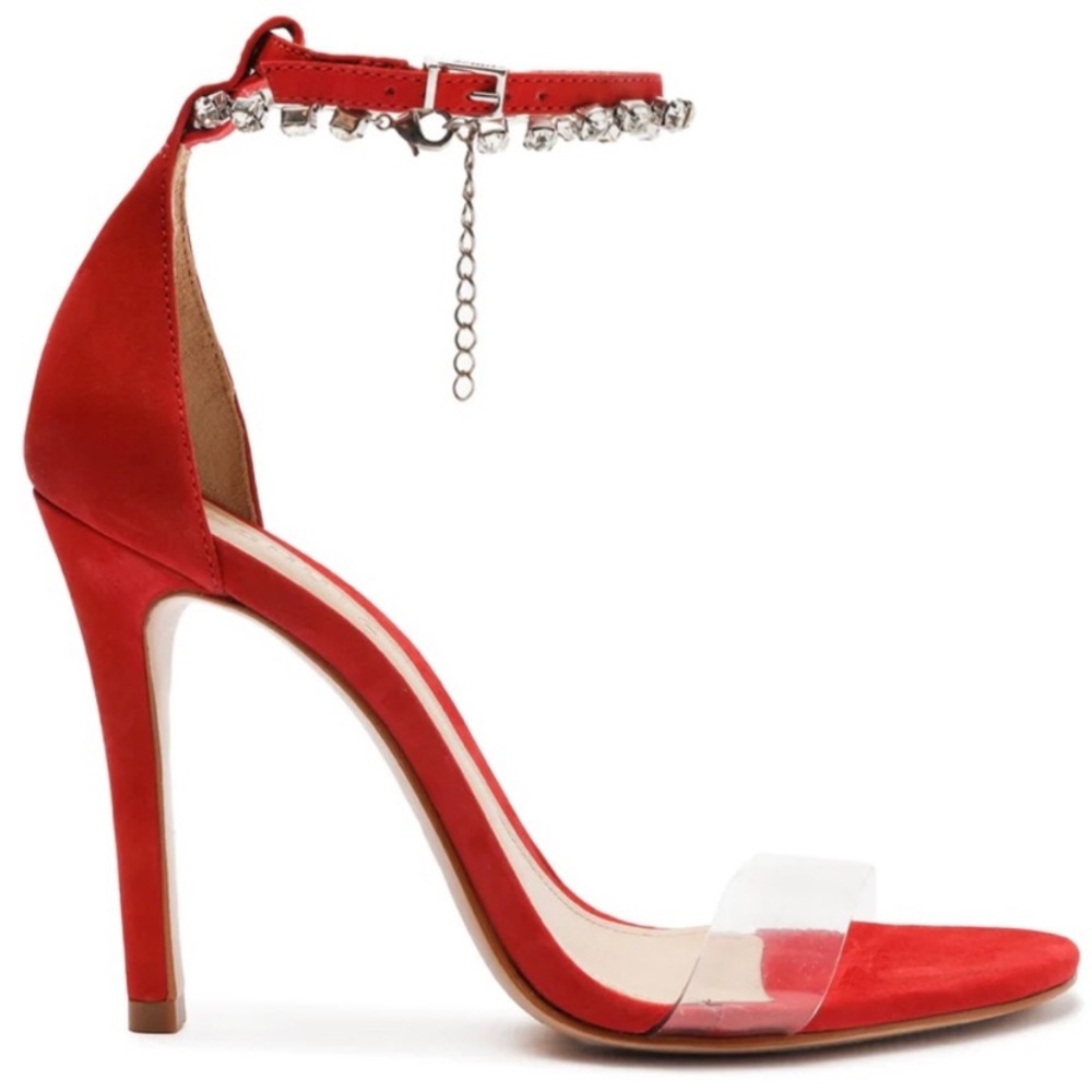 Schutz Lah Nubuck Sandal red size 11